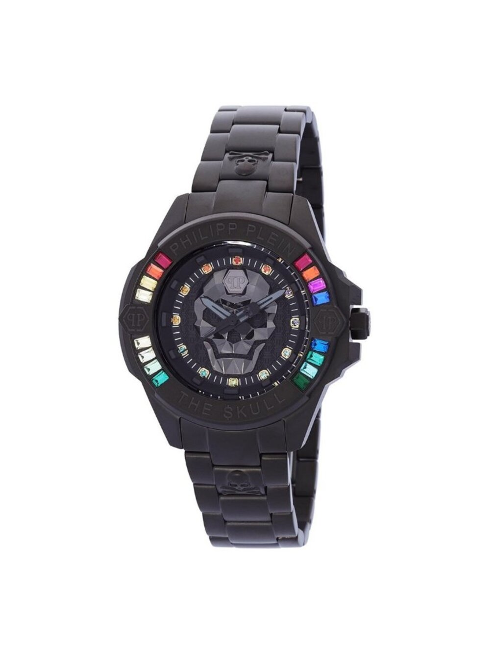 NWT Philipp Plein The Skull Quartz Crystal Black Dial Unisex Watch